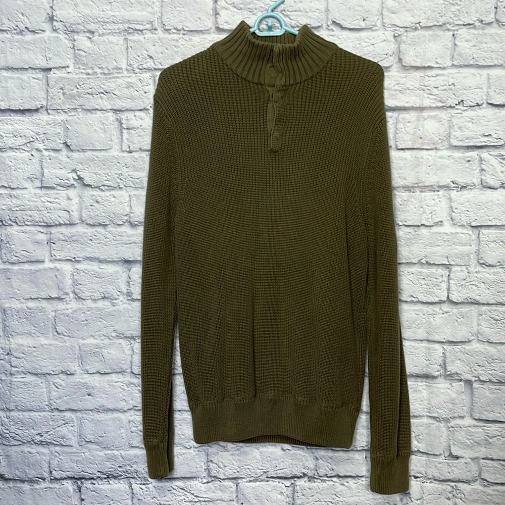 J Crew Pull over Sweater olive 100% cotton size M
